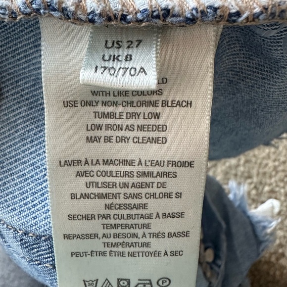 We The Free Blue Jean Shorts Frayed Hem - Picture 5 of 5